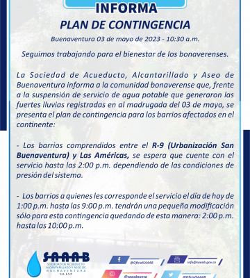 Plan de contingencia  03 Mayo 2023